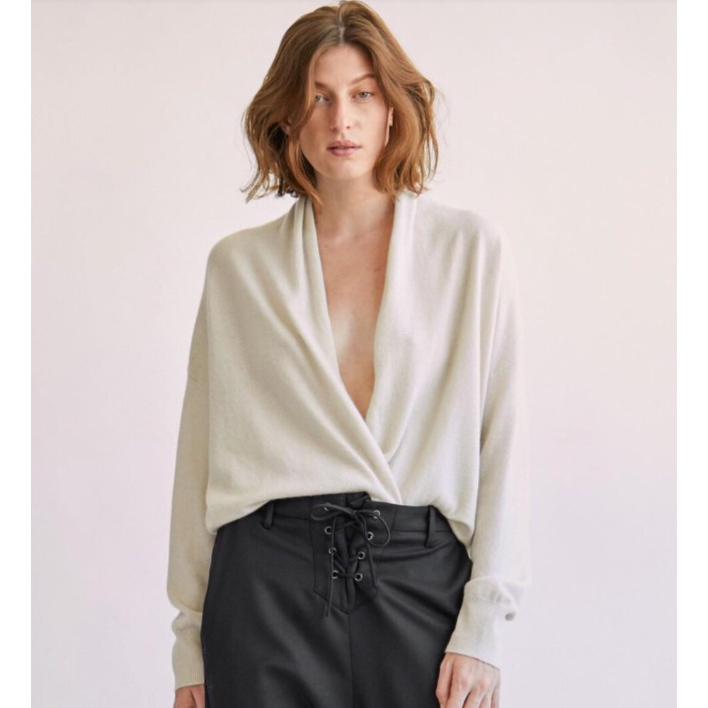 Nili Lotan Lakota Cashmere Sweater in Ivory Size Large - Picture 5 of 11